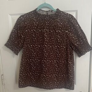 J.Crew Brown and White Women's Top